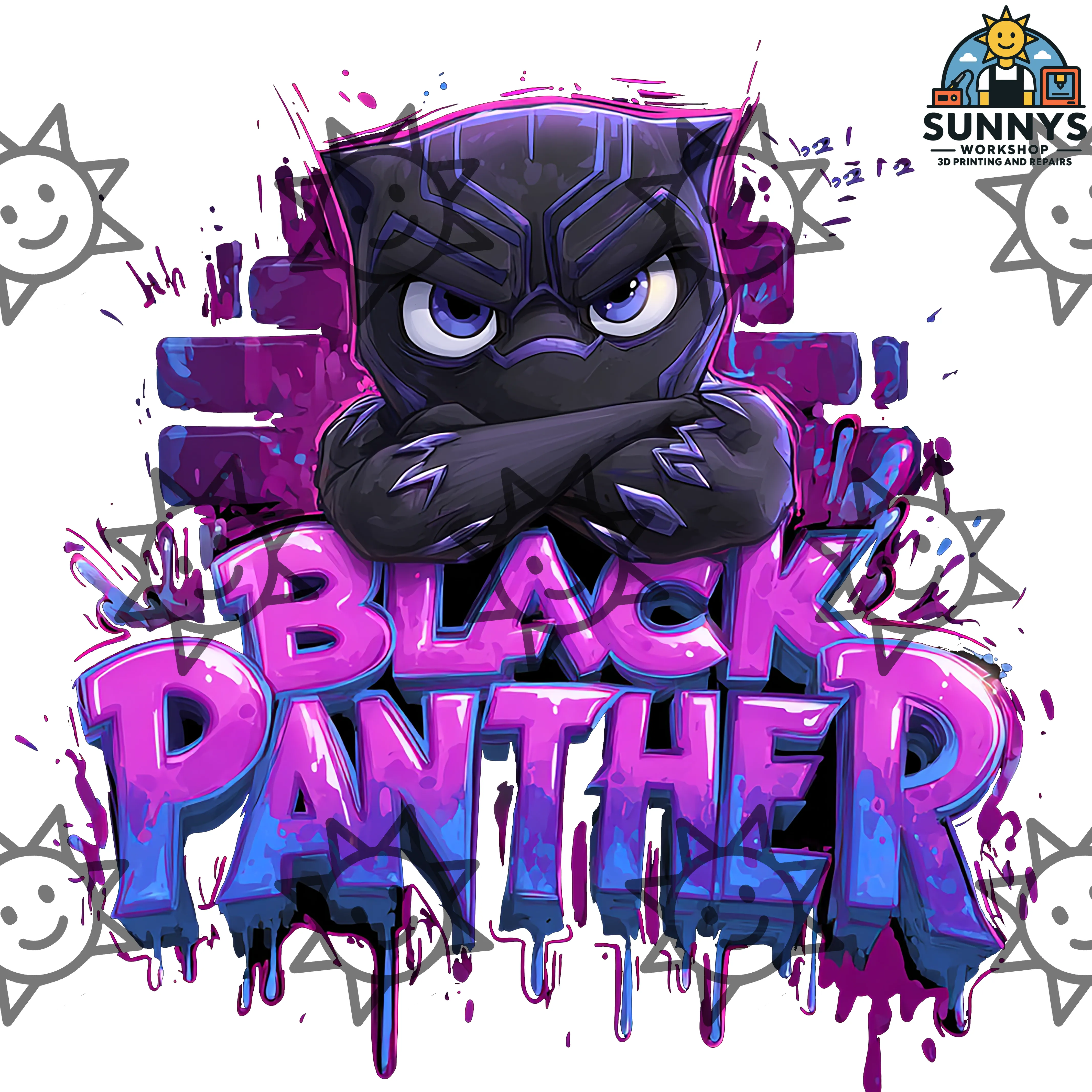 Neon Panther Graffiti