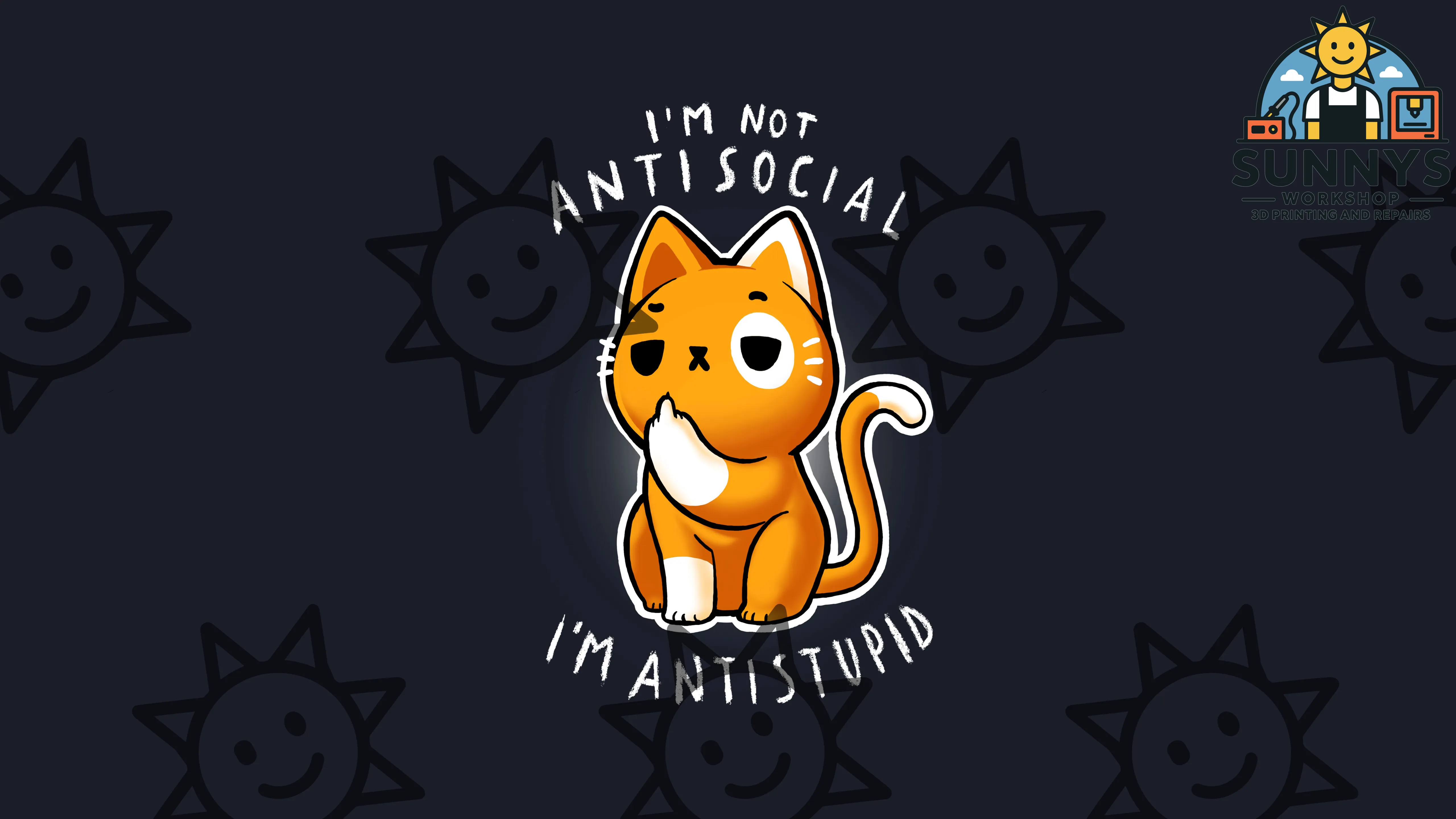 Funny Antisocial Cat