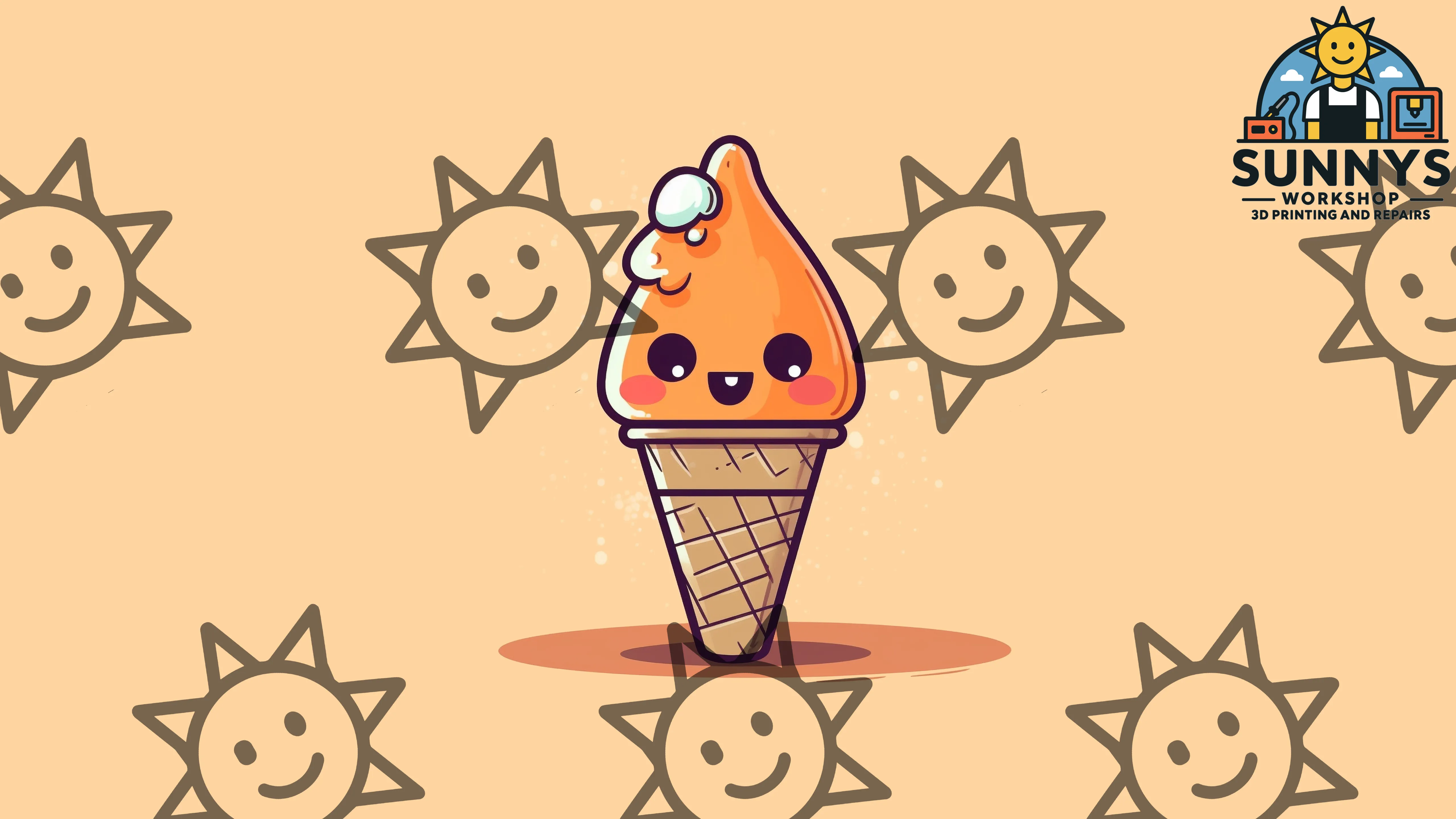 Cute Soft-Serve Ice Cream Character