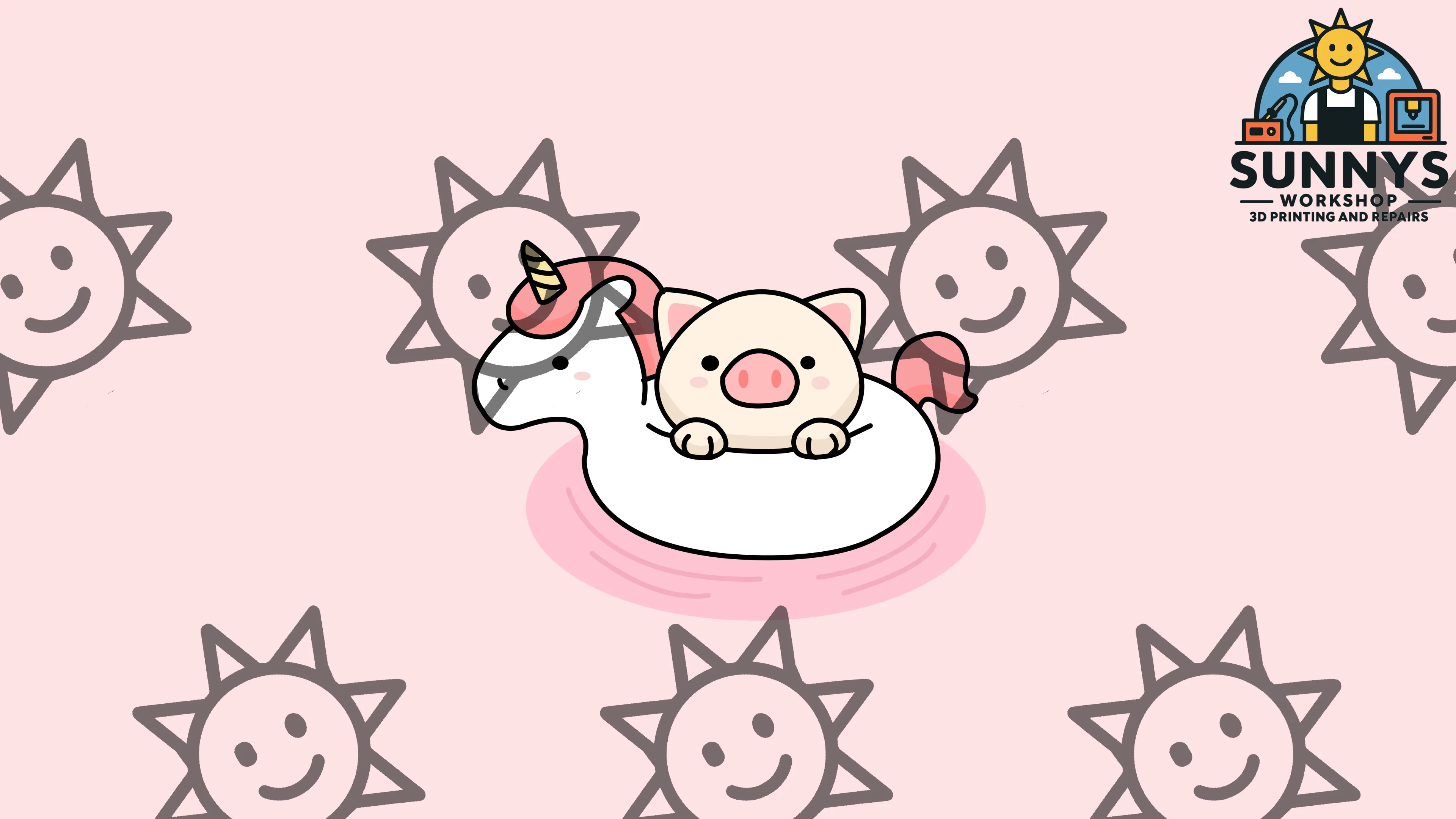 Cute Pig Riding a Unicorn Float