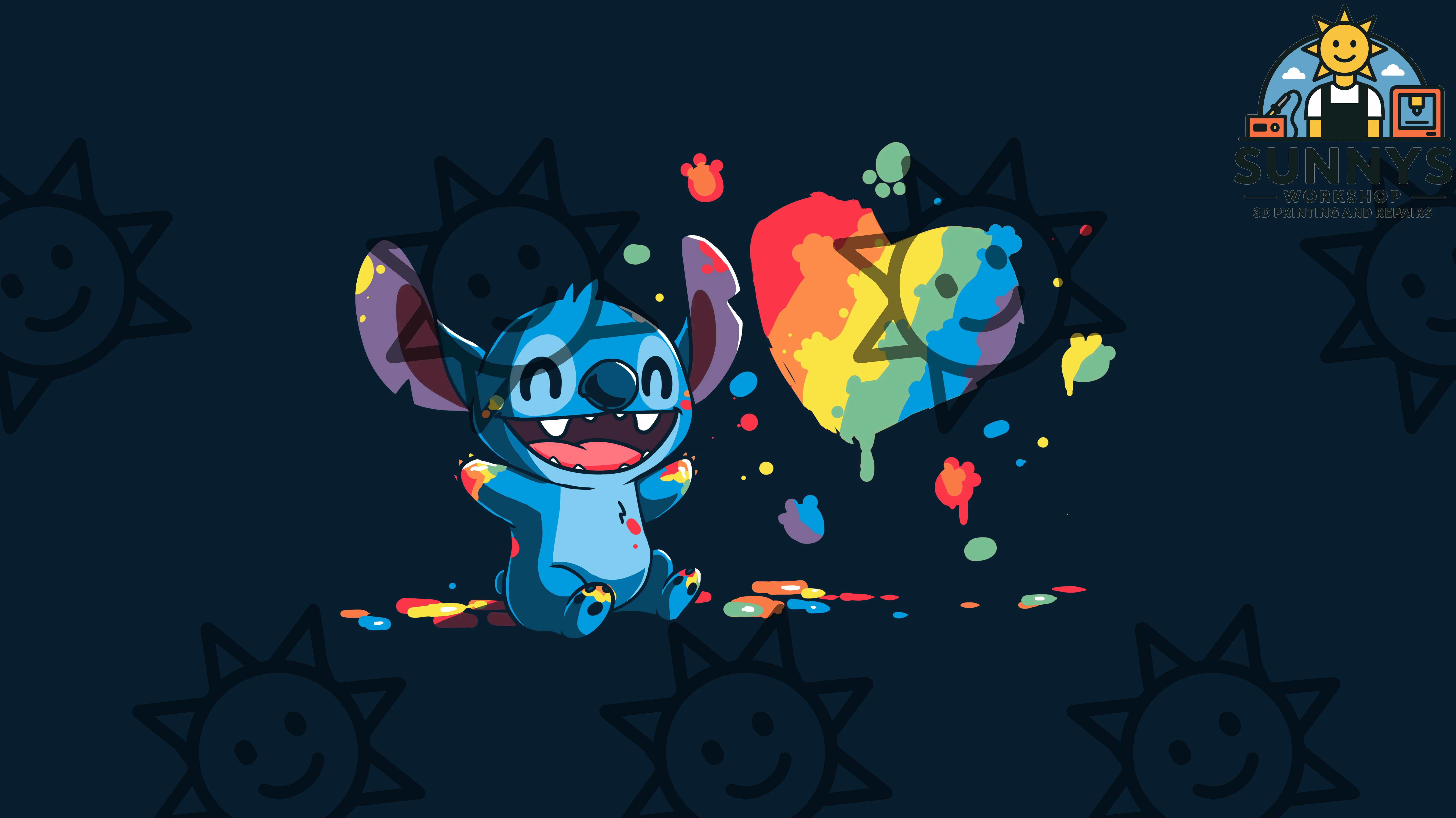 Colorful Alien with Rainbow Heart