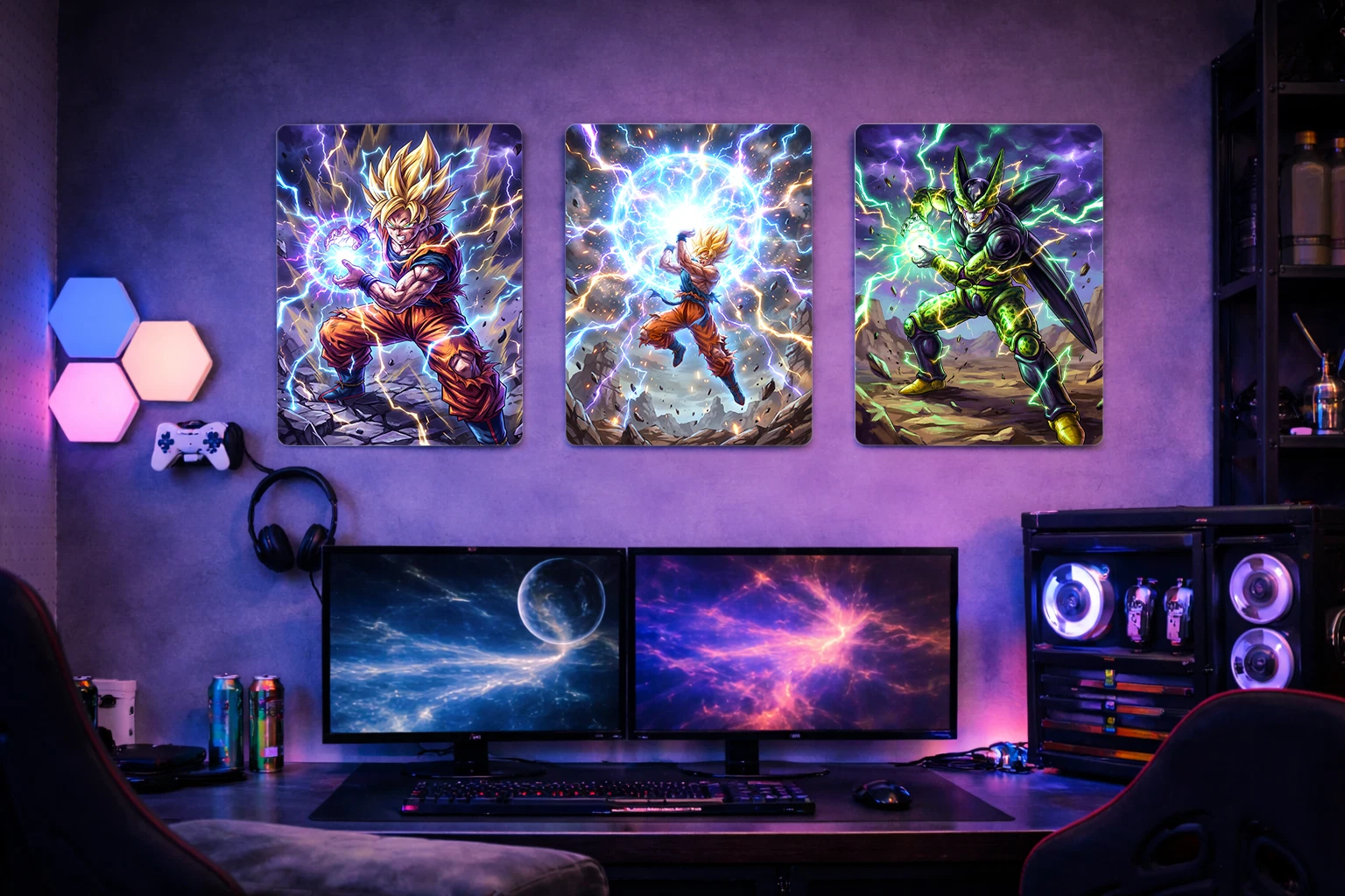 Super Saiyan Goku Spirit Bomb Aluminium Poster – Dragon Ball Z Metal Wall Art