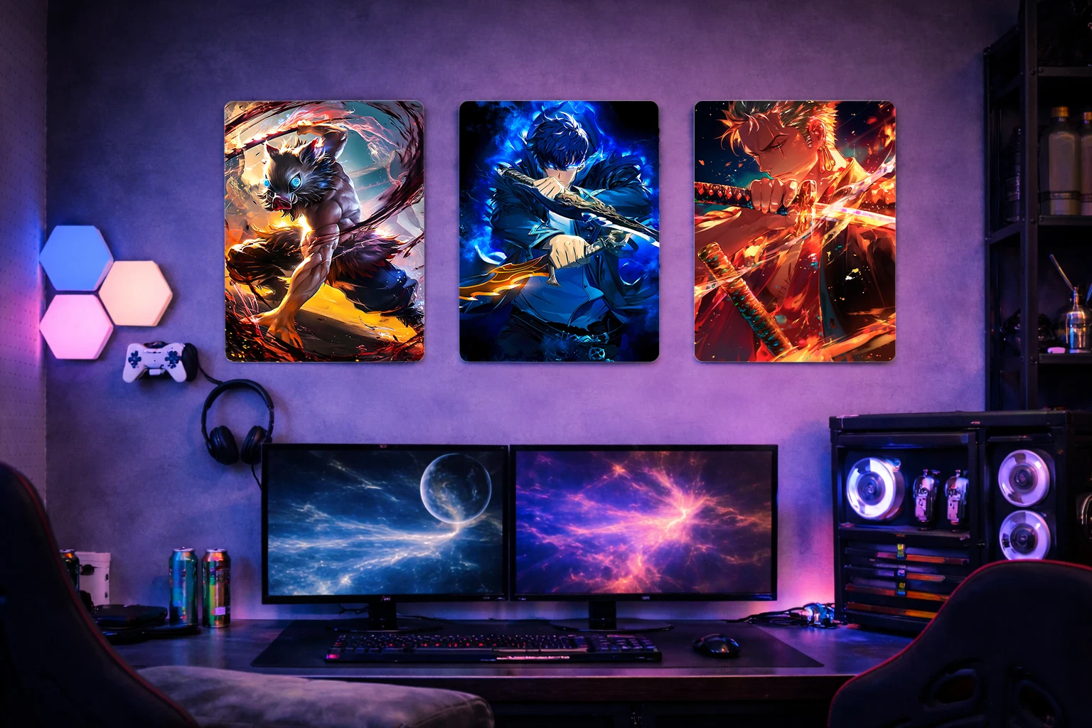 Sung Jin-Woo Aluminium Poster – Solo Leveling Anime Metal Wall Art