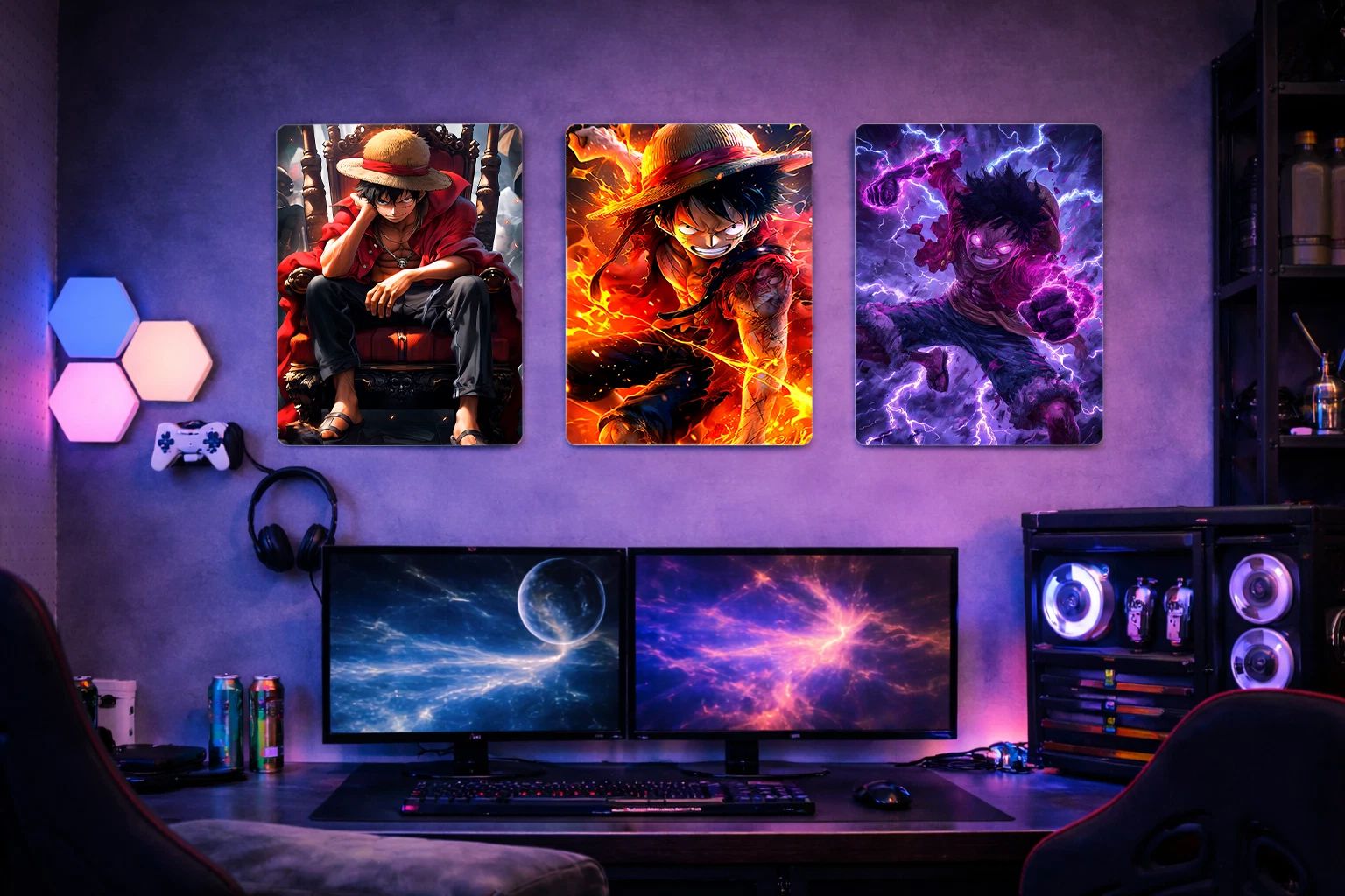 Monkey D.Luffy Aluminium Poster – One Piece Anime Metal Wall Art