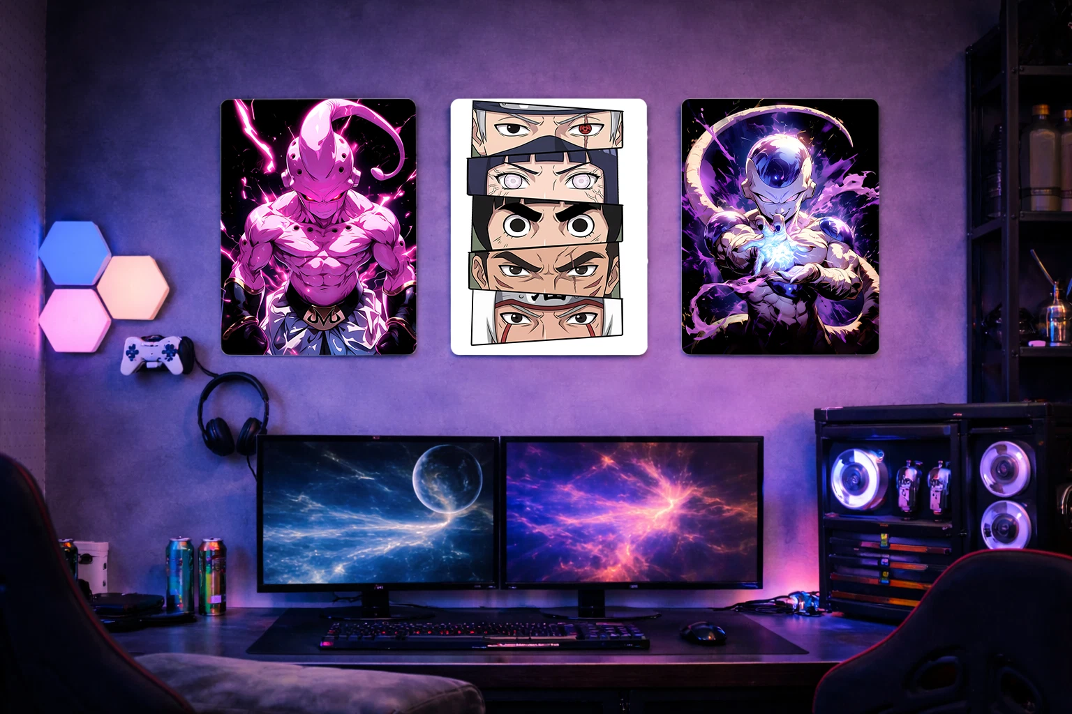 Naruto Characters Eyes Aluminium Poster – Anime Metal Wall Art