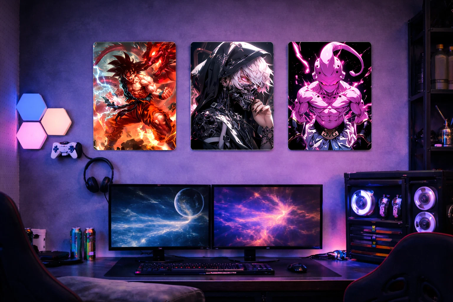 Cyberpunk Anime Aluminium Poster – Dark Anime Metal Wall Art