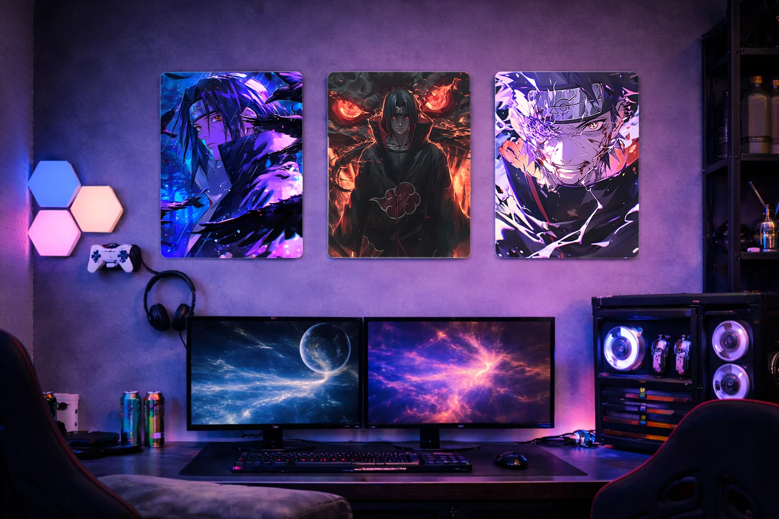 Itachi Uchiha Akatsuki Aluminium Poster – Naruto Anime Metal Wall Art