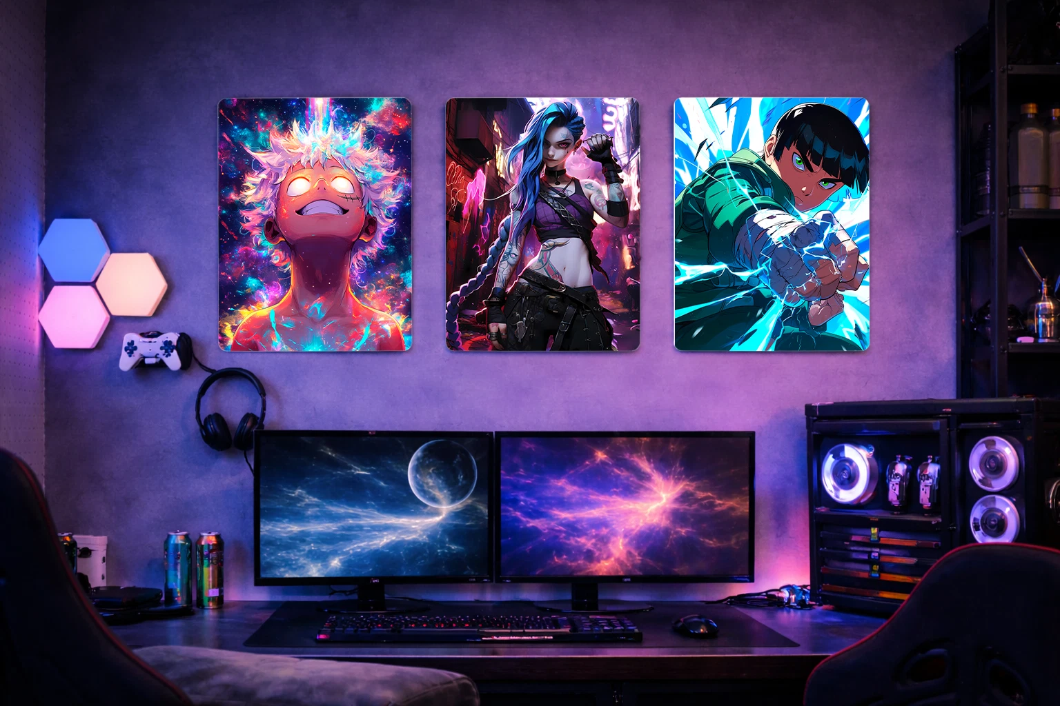 Jinx Aluminium Poster – Arcane / League of Legends Metal Wall Art