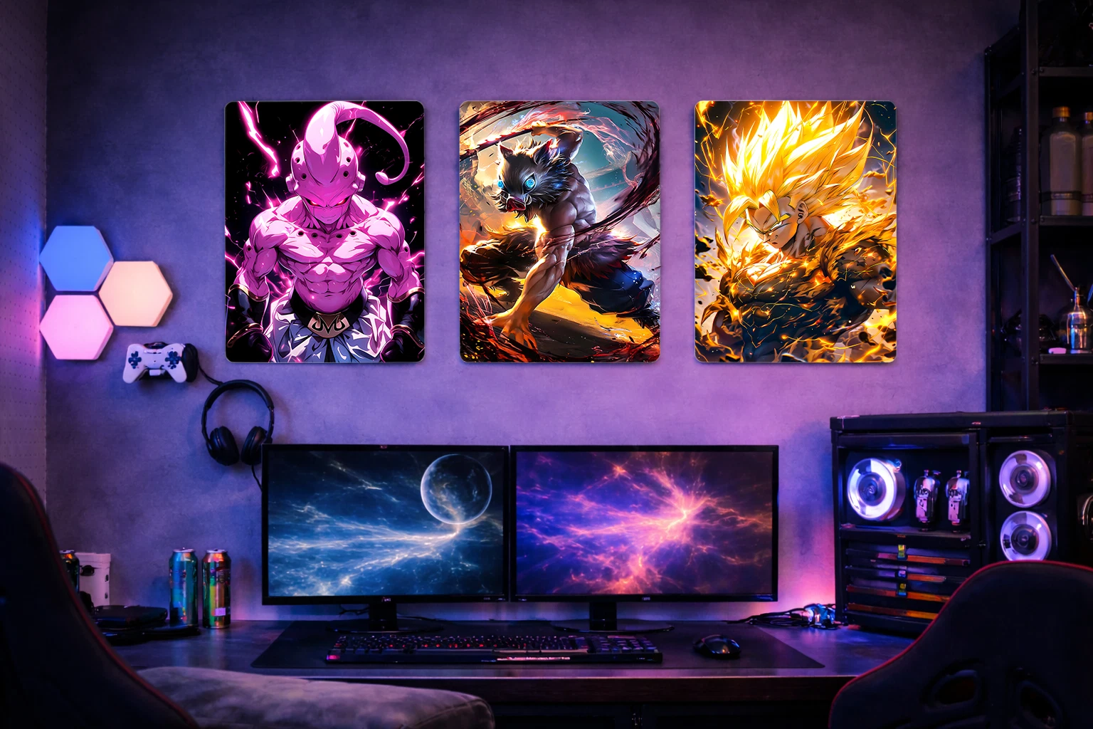 Inosuke Hashibira Aluminium Poster – Demon Slayer Anime Metal Wall Art