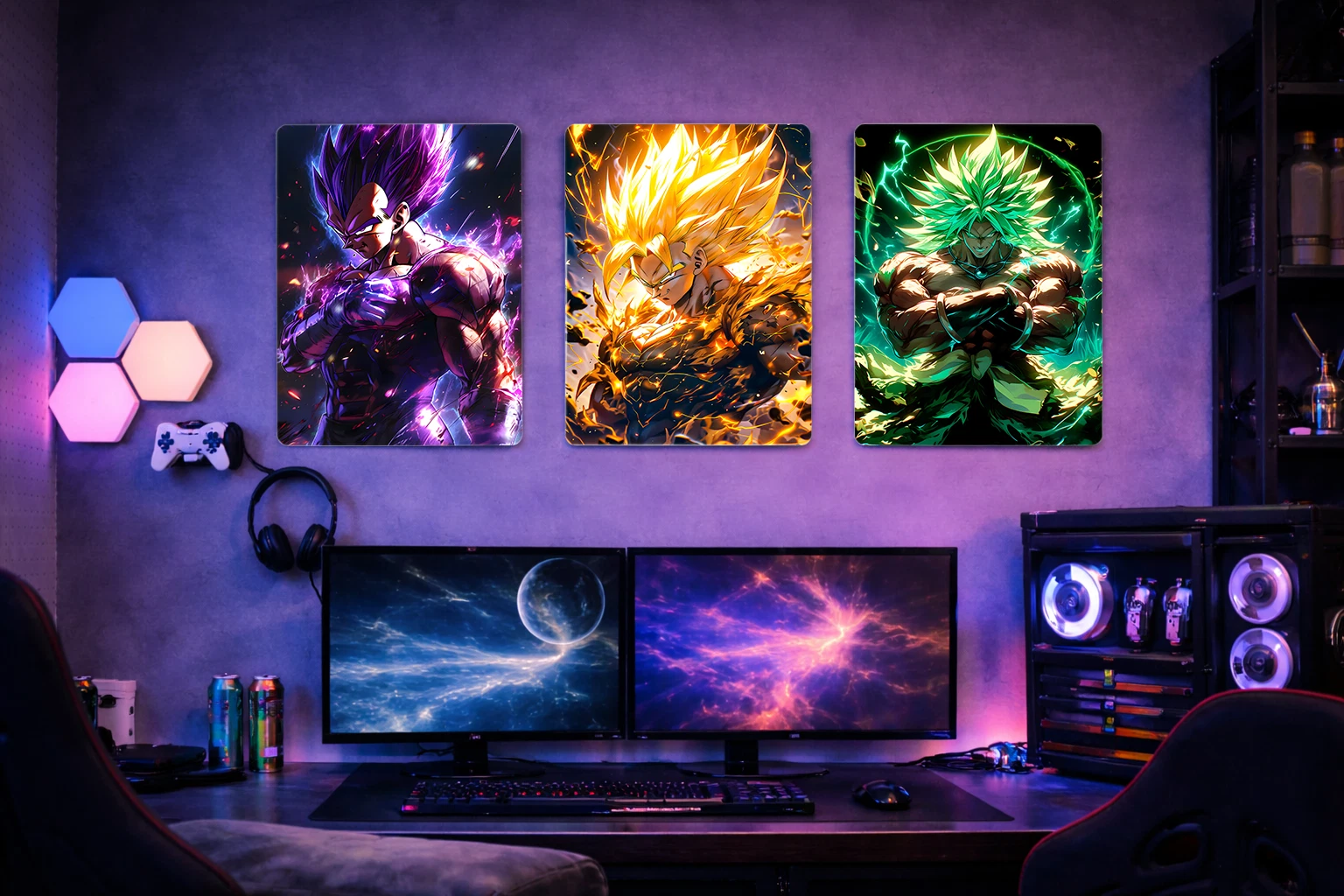 Super Saiyan Goku Aluminium Poster – Dragon Ball Z Anime Metal Wall Art